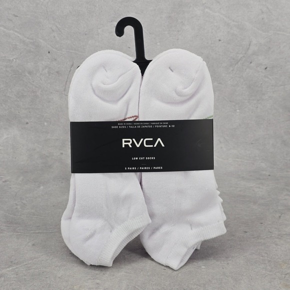 RVCA Other - New RVCA 5 Pair Mens Low Cut Socks White Size 6-12